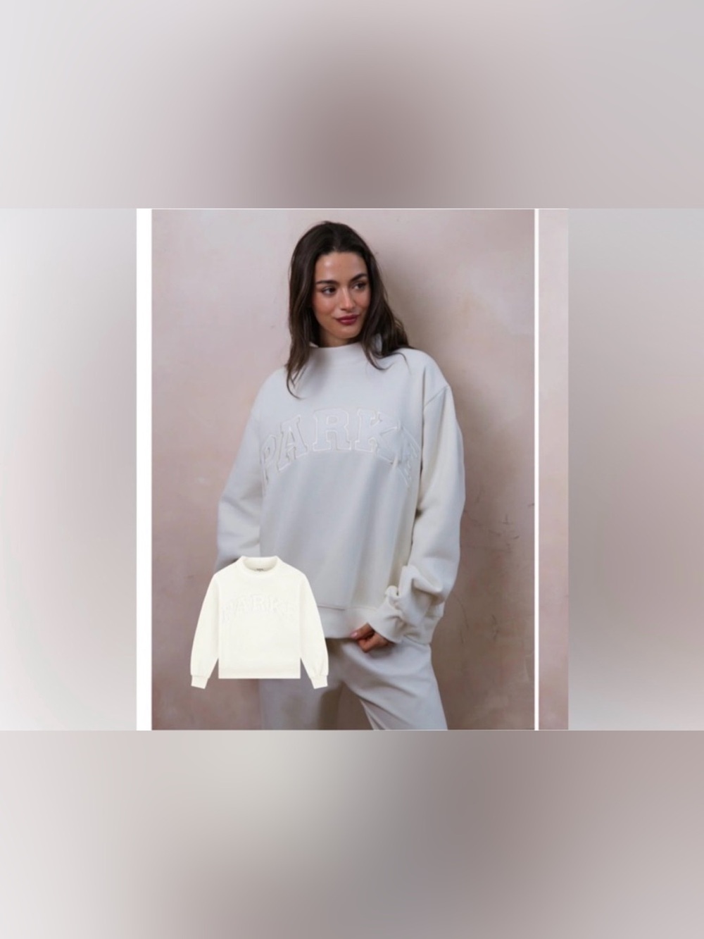 PARKE Bridal Varsity Mockneck Fleece IVORYWHITE VARMOCK-XXL